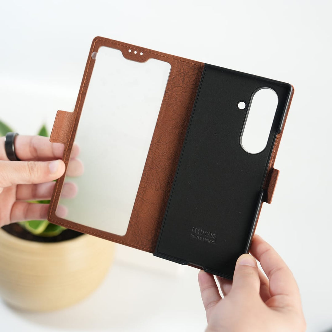 FRATO Fold 7 Collection Galaxy Z Fold 7 Premium Leather Wallet Case with Front Screen Protection