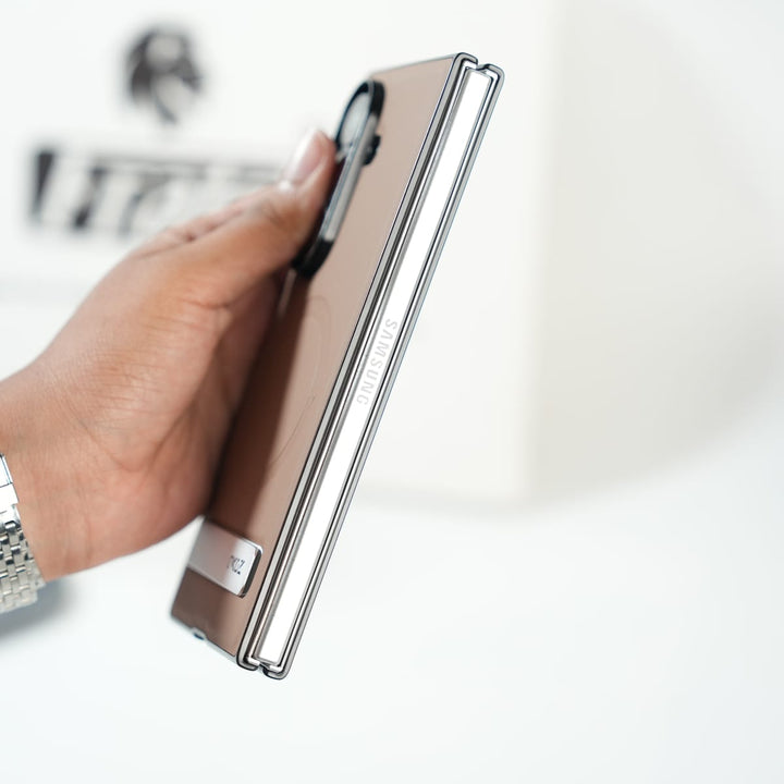 FRATO Fold 7 Collection Galaxy Z Fold 7 Premium PU Leather Case with Metal Kickstand | Slim Protective Cover