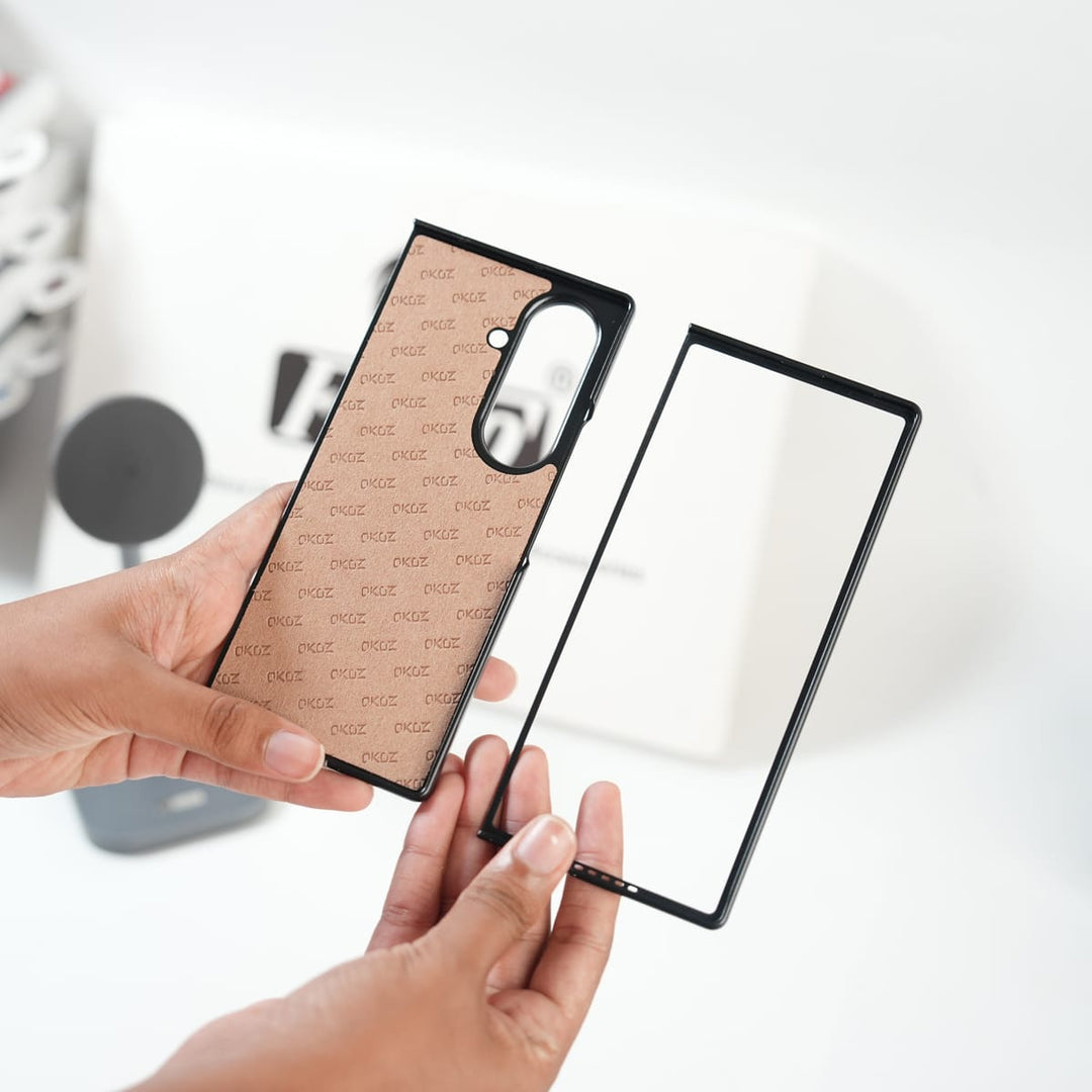 FRATO Fold 7 Collection Galaxy Z Fold 7 Premium PU Leather Case with Metal Kickstand | Slim Protective Cover