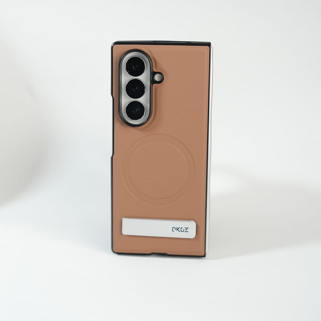 FRATO Fold 7 Collection Galaxy Z Fold 7 Premium PU Leather Case with Metal Kickstand | Slim Protective Cover