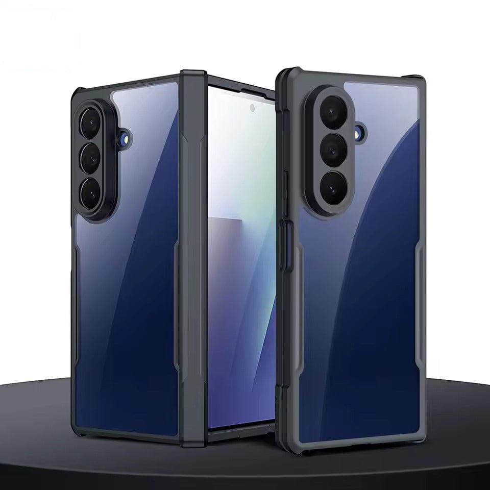 FRATO Fold 7 Collection Galaxy Z Fold 7 Shockproof Airbags Bumper Transparent Back Case Cover | Hinge Protection