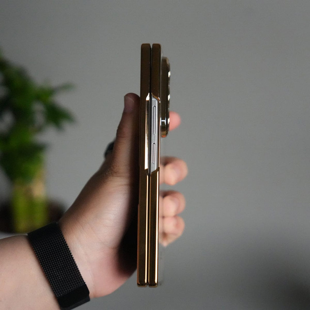 FRATO Fold 7 Collection Galaxy Z Fold 7 Transparent Case with Front Glass Protection | Chrome Plated Hinge &amp; Kick Stand