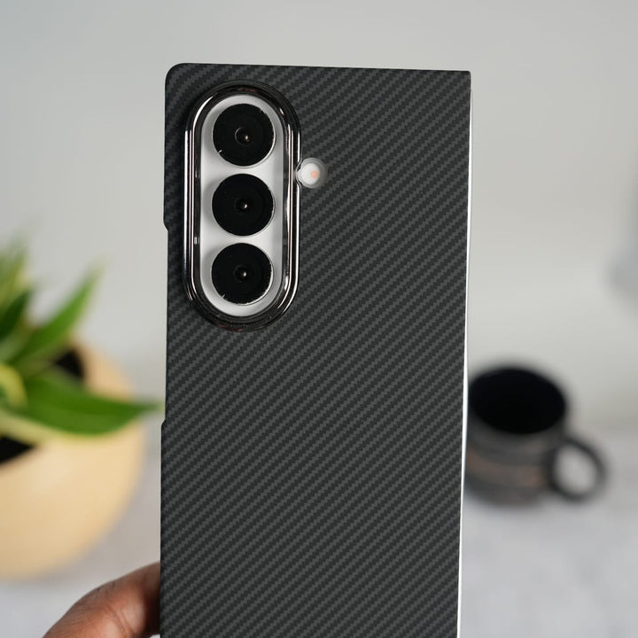 FRATO Fold 7 Collection Galaxy Z Fold 7 Ultra-Slim Carbon Fiber Texture Case with Front glass Protection