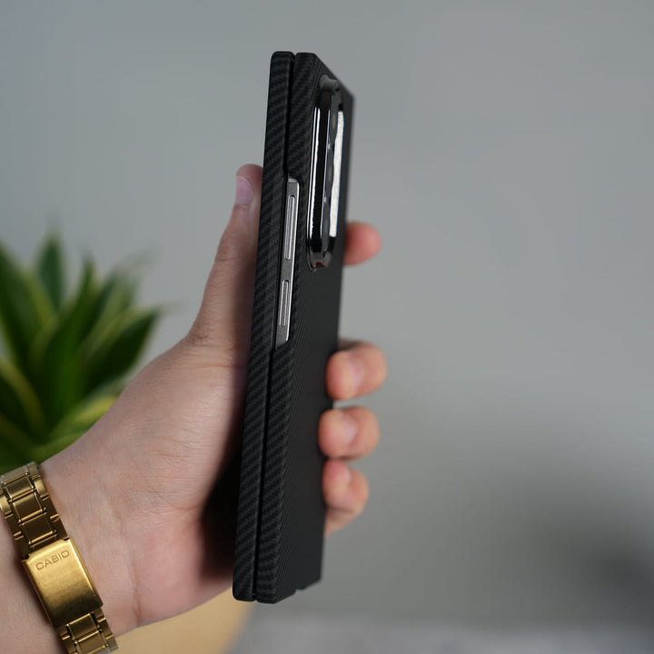 FRATO Fold 7 Collection Galaxy Z Fold 7 Ultra-Slim Carbon Fiber Texture Case with Front glass Protection