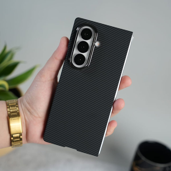 FRATO Fold 7 Collection Galaxy Z Fold 7 Ultra-Slim Carbon Fiber Texture Case with Front glass Protection