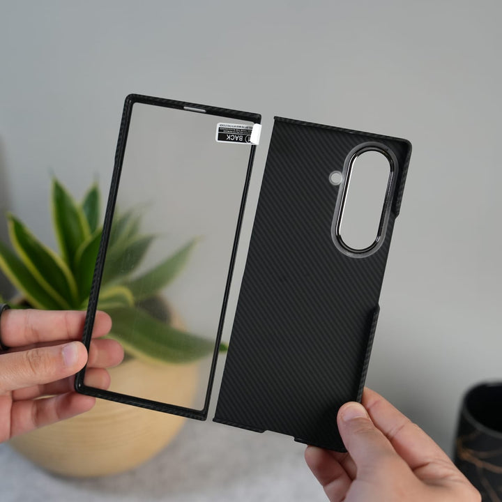 FRATO Fold 7 Collection Galaxy Z Fold 7 Ultra-Slim Carbon Fiber Texture Case with Front glass Protection