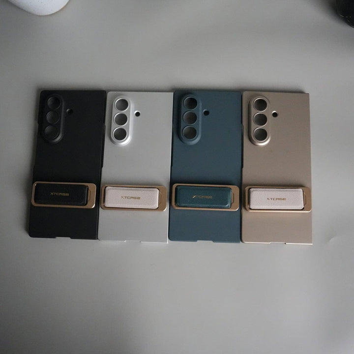 FRATO Fold 7 Collection Galaxy Z Fold 7 Ultra-thin Wristband Brace Holder Kick Stand Front Glass Protective Case