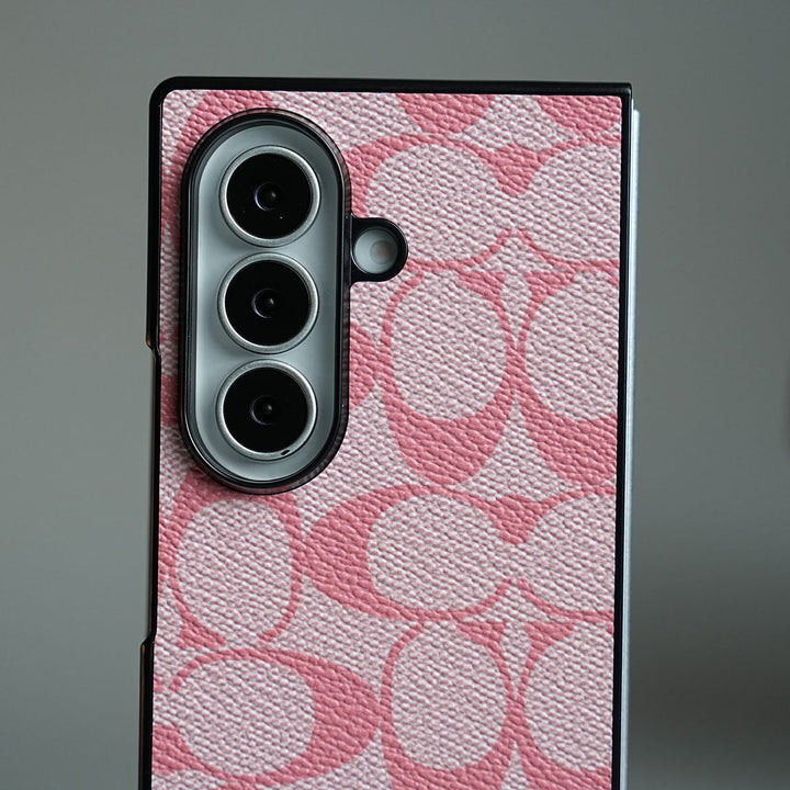 FRATO Fold 7 Collection Leather Texture Pattern Case for Galaxy Z Fold 7 | Gold-Tone Logo Slim Cover