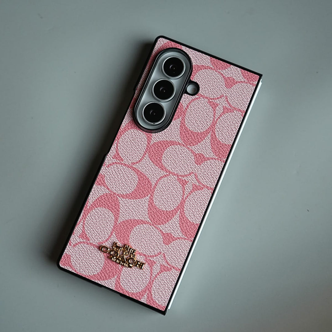 FRATO Fold 7 Collection Leather Texture Pattern Case for Galaxy Z Fold 7 | Gold-Tone Logo Slim Cover