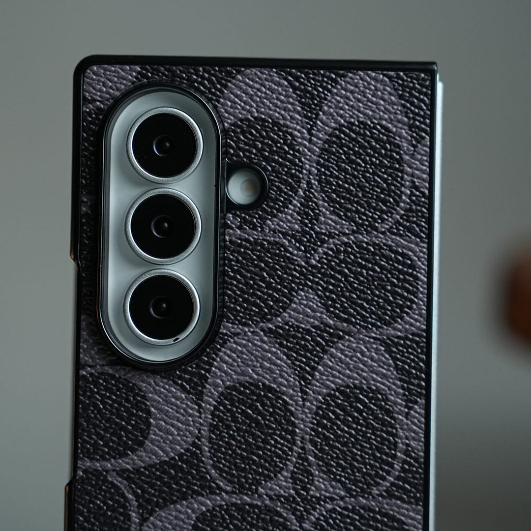 FRATO Fold 7 Collection Leather Texture Pattern Case for Galaxy Z Fold 7 | Gold-Tone Logo Slim Cover
