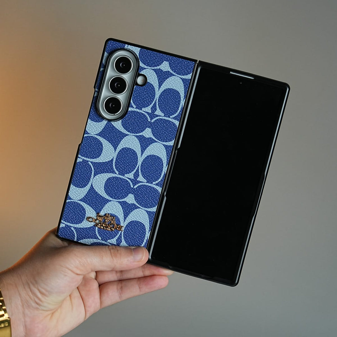 FRATO Fold 7 Collection Leather Texture Pattern Case for Galaxy Z Fold 7 | Gold-Tone Logo Slim Cover