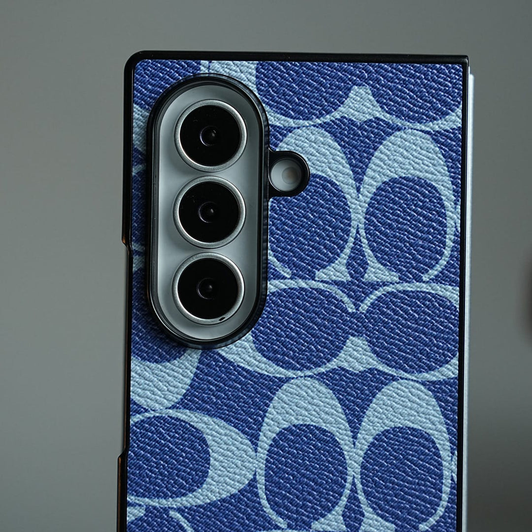 FRATO Fold 7 Collection Leather Texture Pattern Case for Galaxy Z Fold 7 | Gold-Tone Logo Slim Cover
