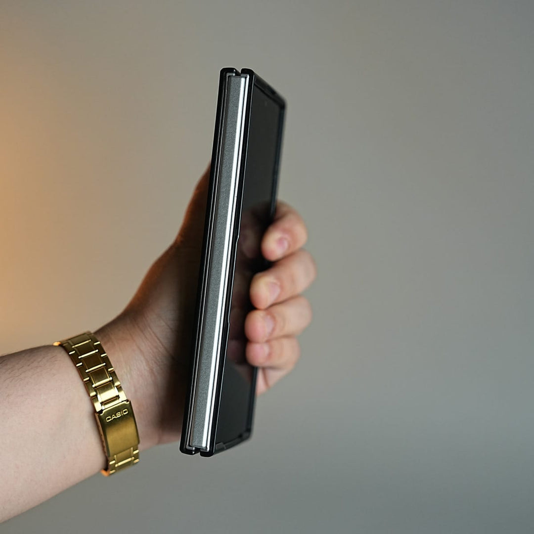 FRATO Fold 7 Collection Leather Texture Pattern Case for Galaxy Z Fold 7 | Gold-Tone Logo Slim Cover