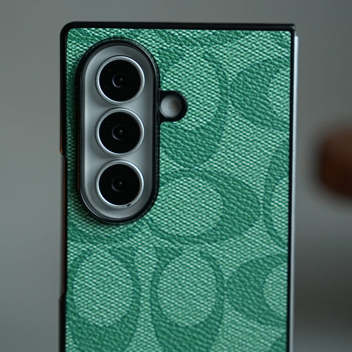 FRATO Fold 7 Collection Leather Texture Pattern Case for Galaxy Z Fold 7 | Gold-Tone Logo Slim Cover