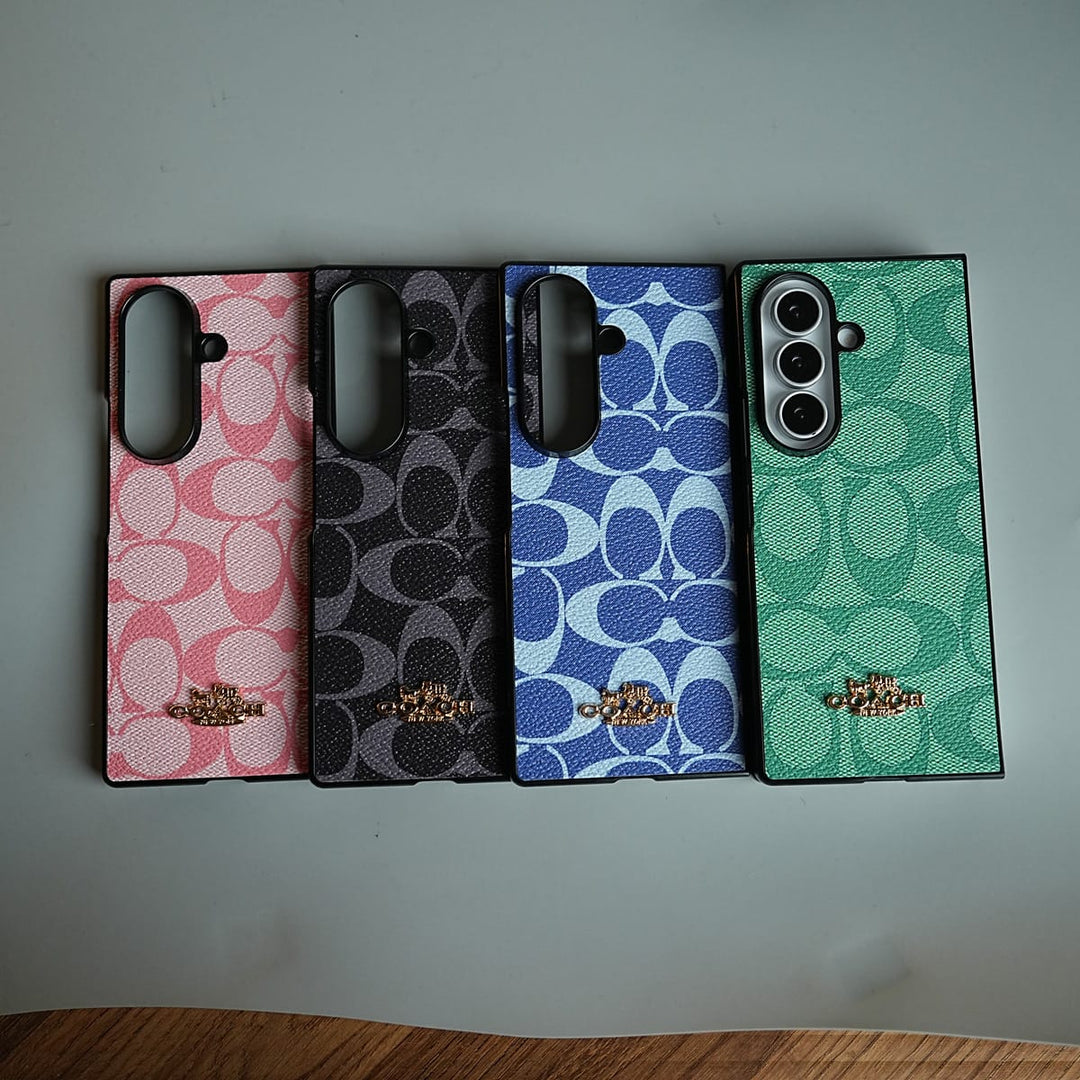 FRATO Fold 7 Collection Leather Texture Pattern Case for Galaxy Z Fold 7 | Gold-Tone Logo Slim Cover