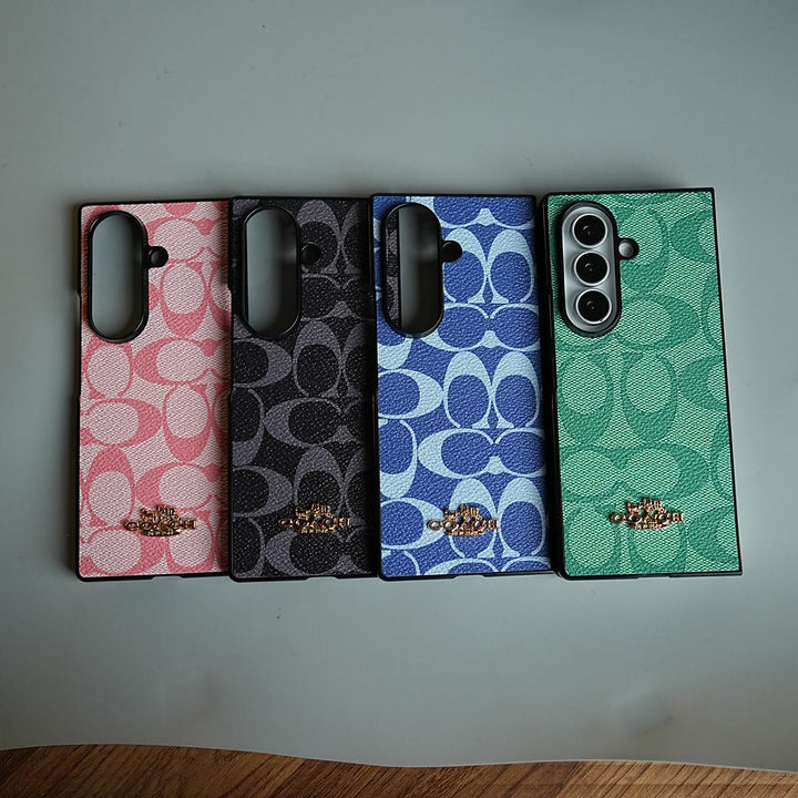 FRATO Fold 7 Collection Leather Texture Pattern Case for Galaxy Z Fold 7 | Gold-Tone Logo Slim Cover