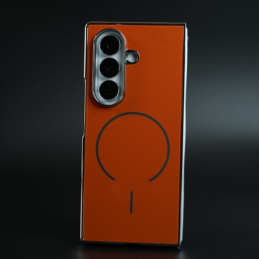 FRATO Fold 7 Collection Orange Premium MagSafe Case For Galaxy Z Fold 7 | Built-in Screen Protector