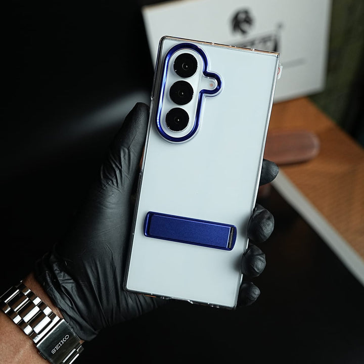 FRATO Fold 7 Collection Premium Clear Transparent Case for Galaxy Z Fold 7 | Metal Stand &amp; Camera Protection