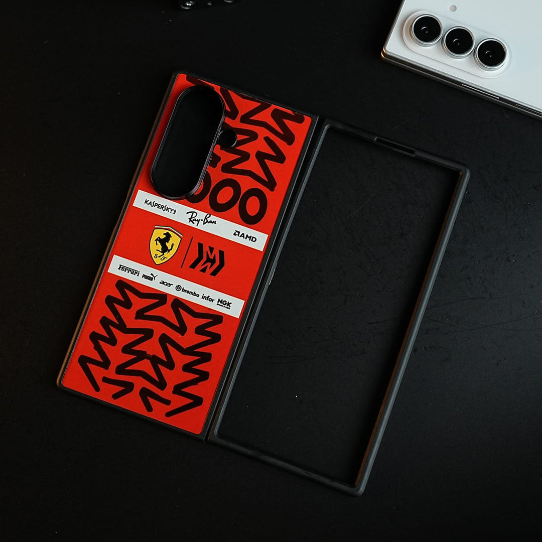 FRATO Fold 7 Collection Racing Graffiti Premium Slim Case Cover For Samsung Galazy Z Fold 7 | Red &amp; Black
