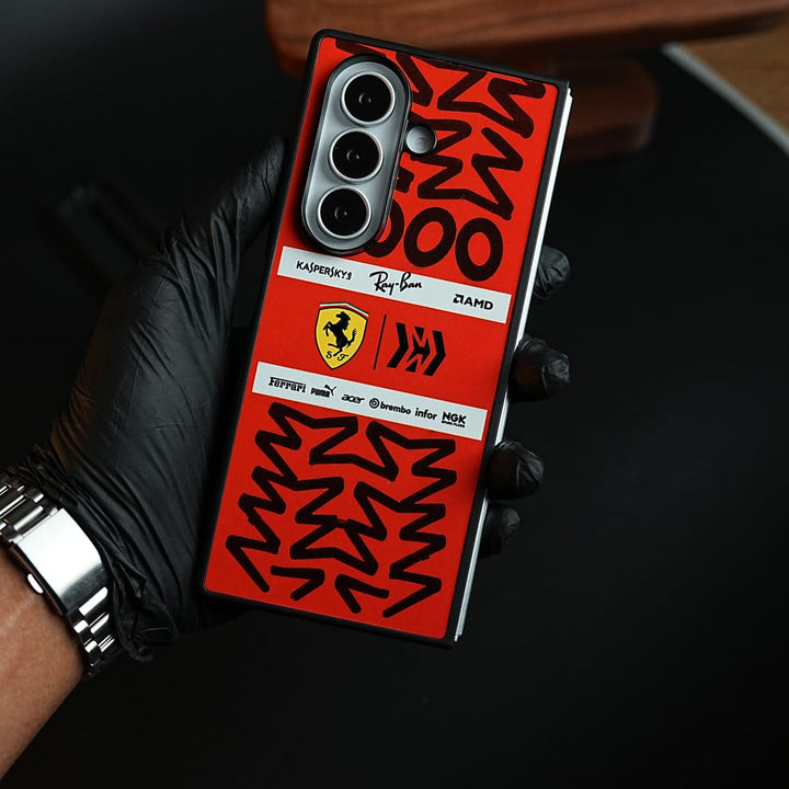FRATO Fold 7 Collection Racing Graffiti Premium Slim Case Cover For Samsung Galazy Z Fold 7 | Red &amp; Black