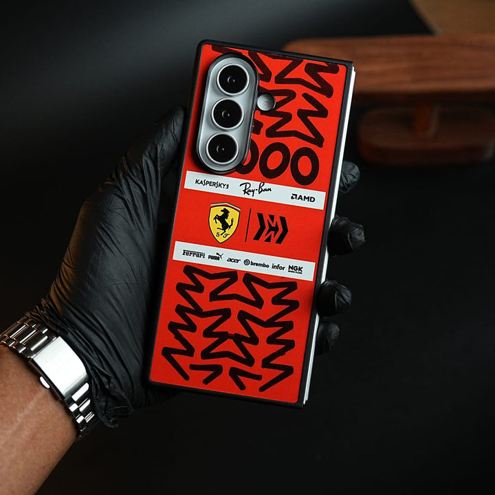 FRATO Fold 7 Collection Racing Graffiti Premium Slim Case Cover For Samsung Galazy Z Fold 7 | Red &amp; Black