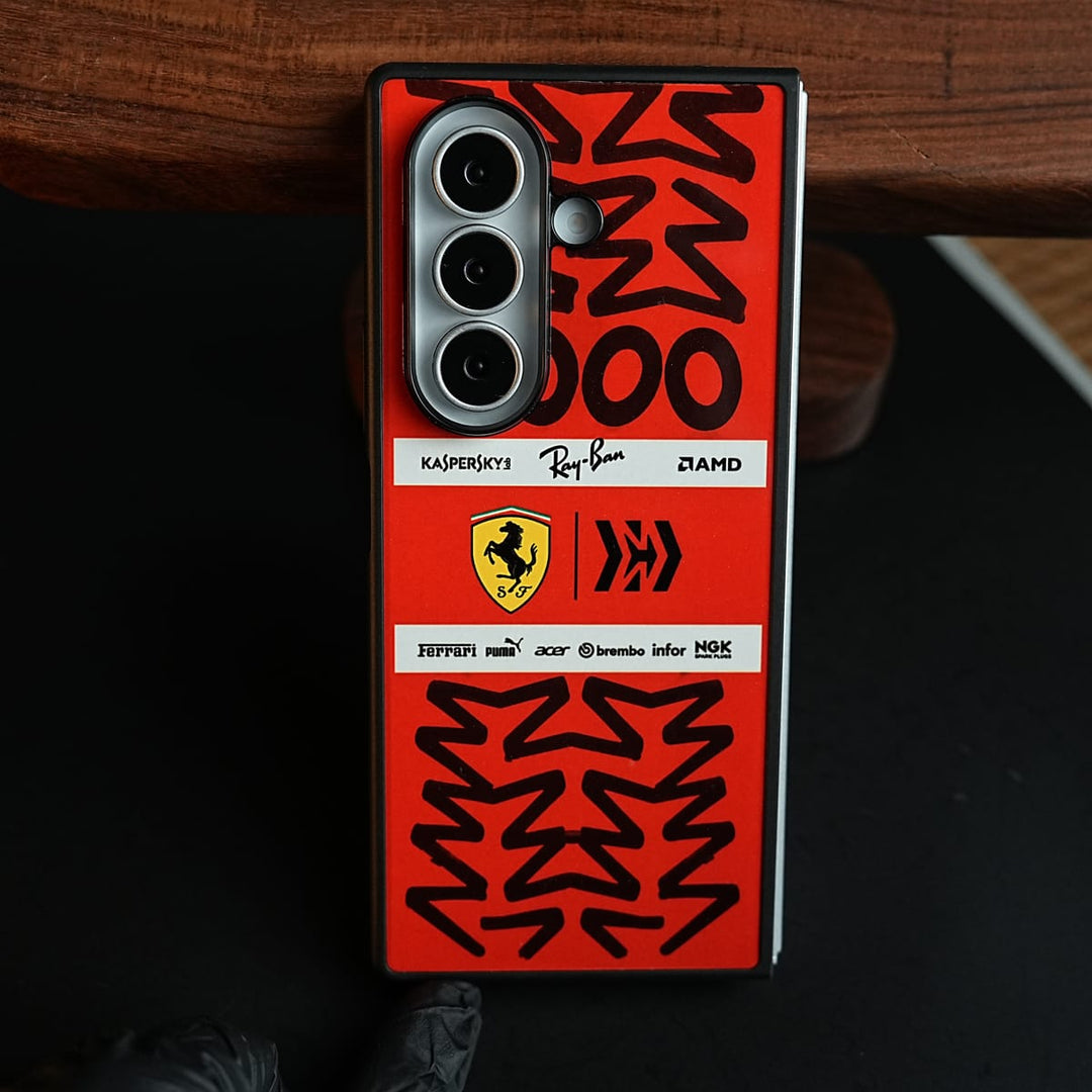 FRATO Fold 7 Collection Racing Graffiti Premium Slim Case Cover For Samsung Galazy Z Fold 7 | Red &amp; Black