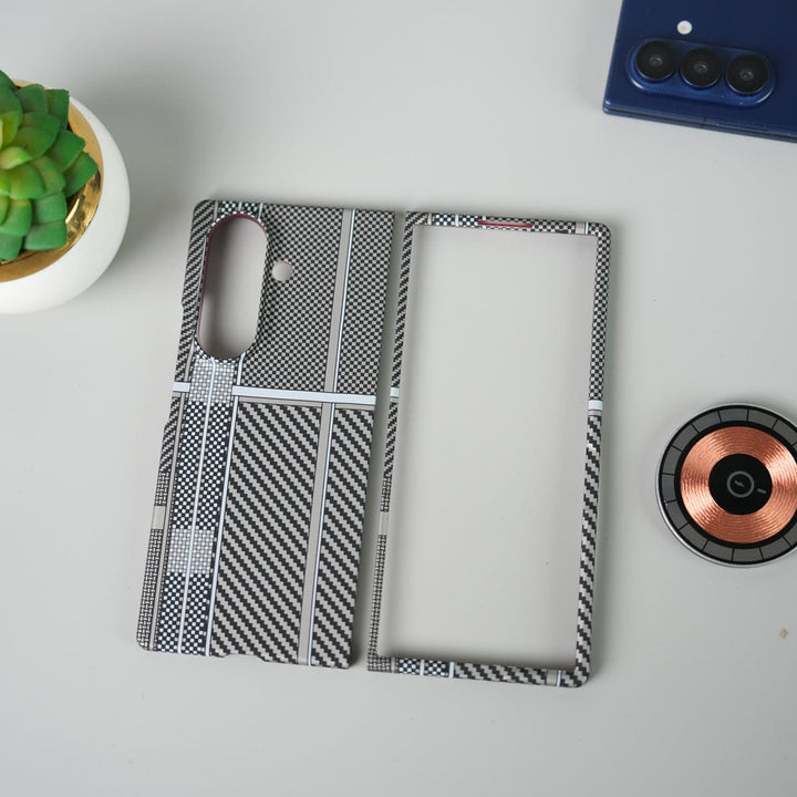 FRATO Fold 7 Collection Samsung Galaxy Z Fold 7 Carbon Fiber Aramid Texture Case | Hard PC Slim MagSafe Cover | Shockproof Protective Design