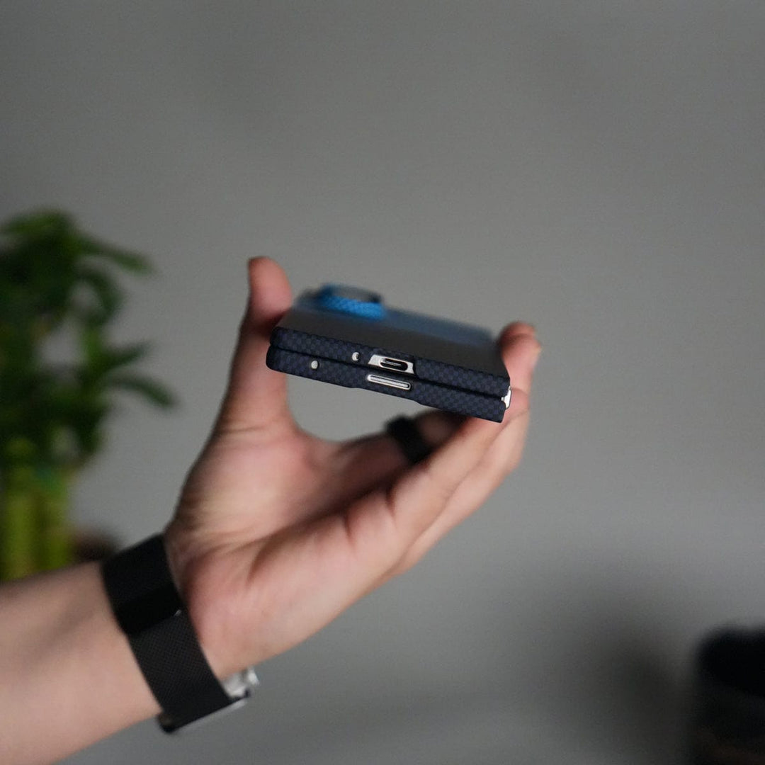 FRATO Fold 7 Collection Samsung Galaxy Z Fold 7 Carbon Fiber Texture Case | Ultra Slim Hard Back Cover | Black Hill