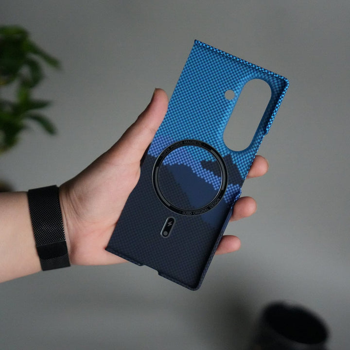 FRATO Fold 7 Collection Samsung Galaxy Z Fold 7 Carbon Fiber Texture Case | Ultra Slim Hard Back Cover | Black Hill