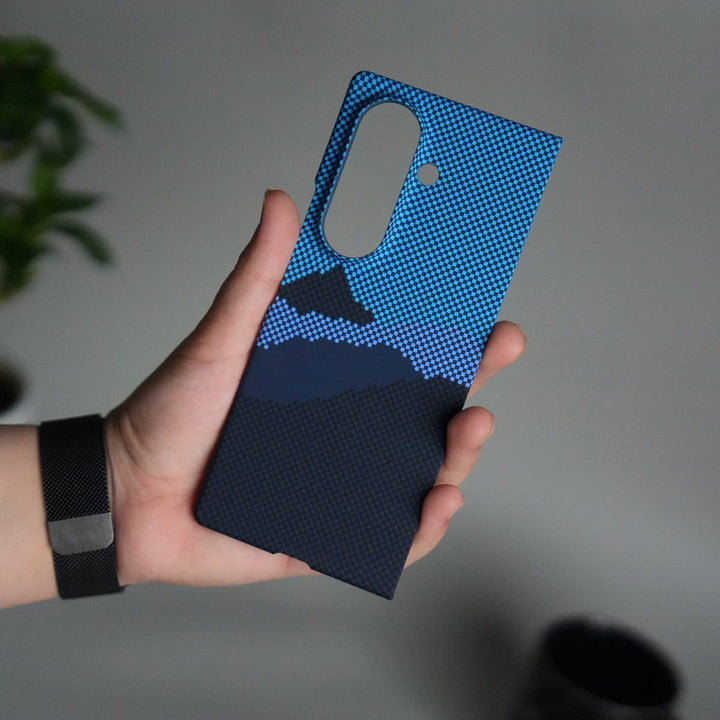 FRATO Fold 7 Collection Samsung Galaxy Z Fold 7 Carbon Fiber Texture Case | Ultra Slim Hard Back Cover | Black Hill