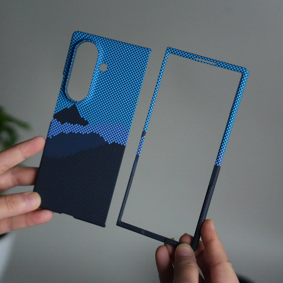 FRATO Fold 7 Collection Samsung Galaxy Z Fold 7 Carbon Fiber Texture Case | Ultra Slim Hard Back Cover | Black Hill