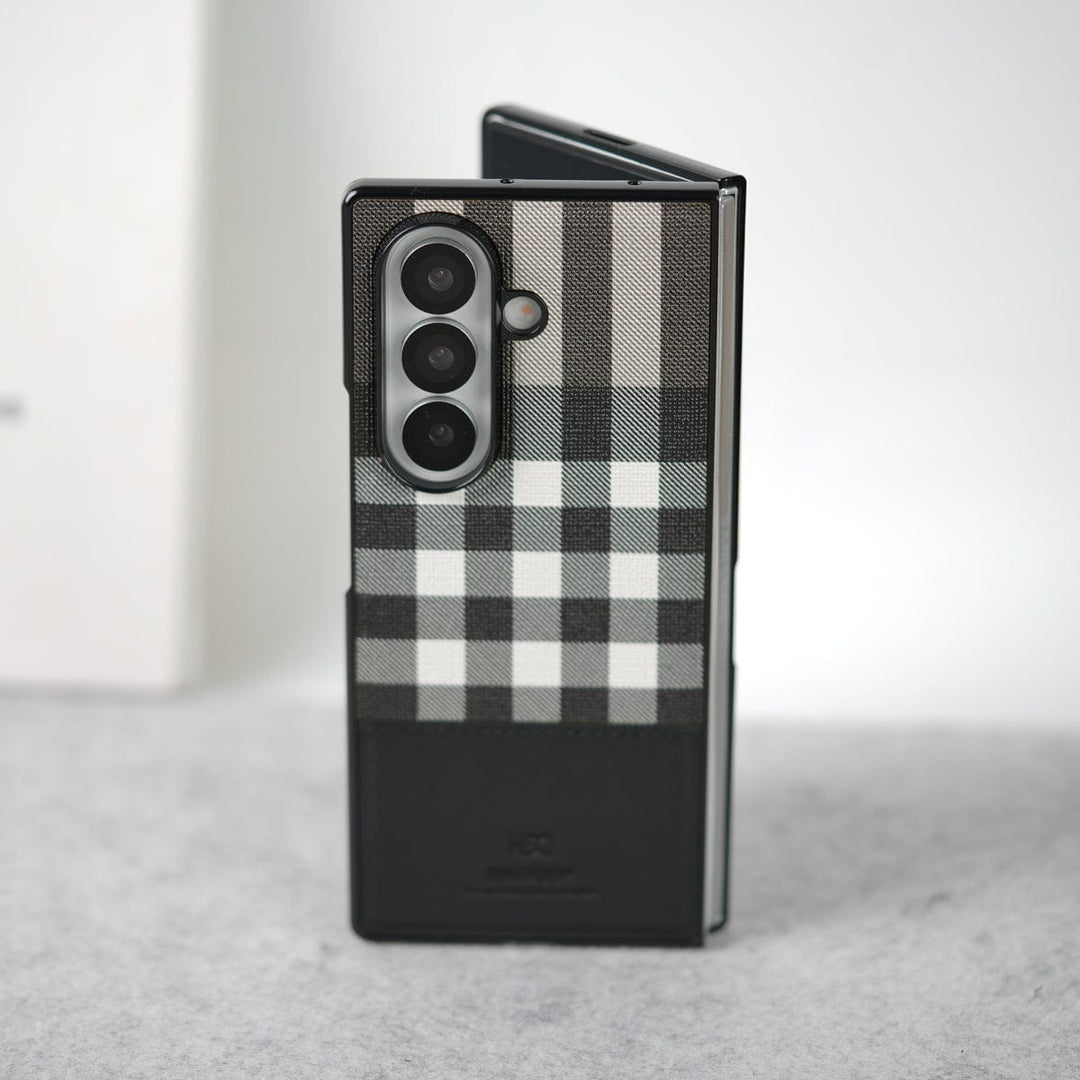 FRATO Fold 7 Collection Samsung Galaxy Z Fold 7 Checks Leather Case Cover
