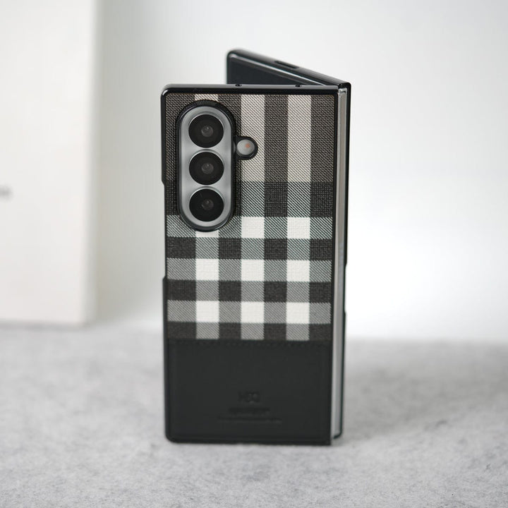 FRATO Fold 7 Collection Samsung Galaxy Z Fold 7 Checks Leather Case Cover