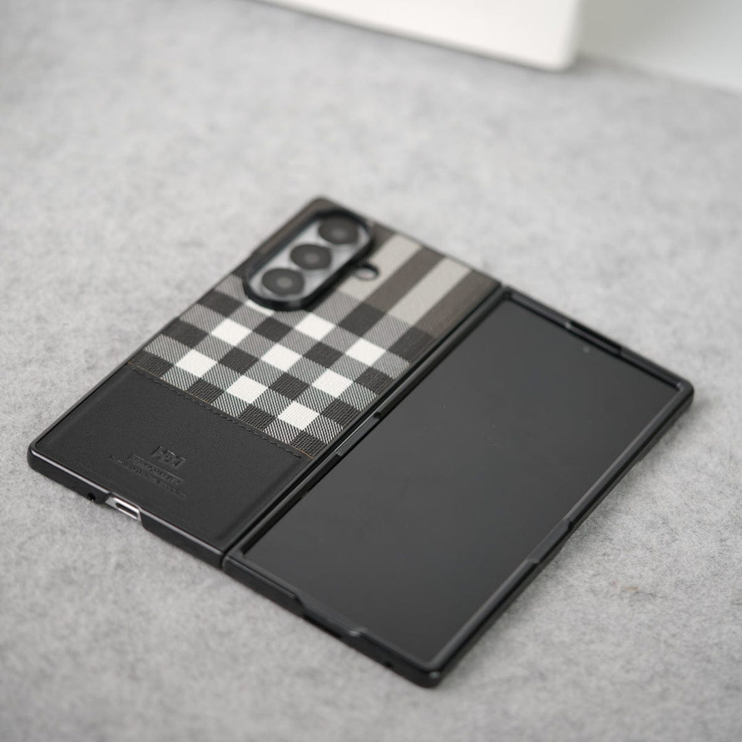 FRATO Fold 7 Collection Samsung Galaxy Z Fold 7 Checks Leather Case Cover