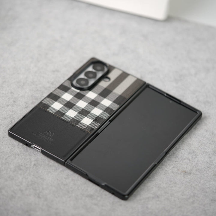 FRATO Fold 7 Collection Samsung Galaxy Z Fold 7 Checks Leather Case Cover