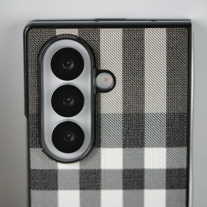 FRATO Fold 7 Collection Samsung Galaxy Z Fold 7 Checks Leather Case Cover