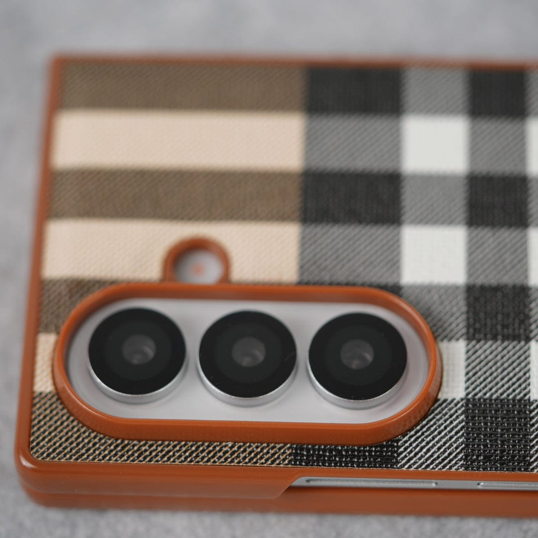 FRATO Fold 7 Collection Samsung Galaxy Z Fold 7 Checks Leather Case Cover