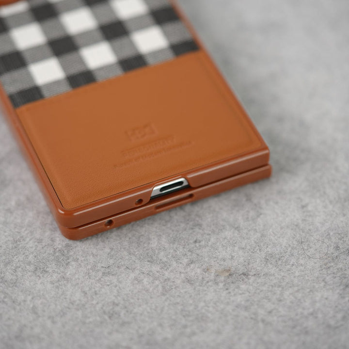 FRATO Fold 7 Collection Samsung Galaxy Z Fold 7 Checks Leather Case Cover