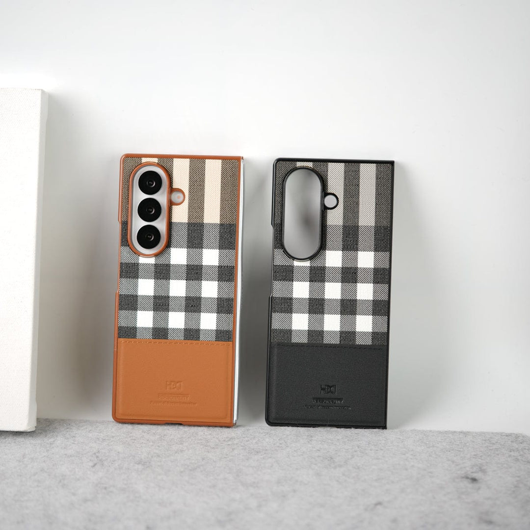 FRATO Fold 7 Collection Samsung Galaxy Z Fold 7 Checks Leather Case Cover