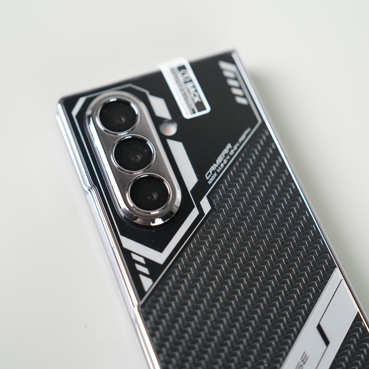 FRATO Fold 7 Collection Samsung Galaxy Z Fold 7 GKK Carbon Leather Chrome Case with Front Glass