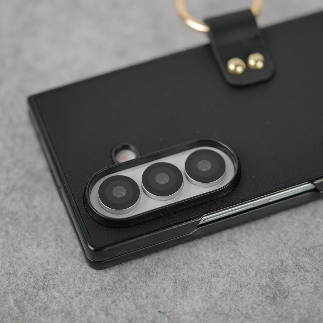 FRATO Fold 7 Collection Samsung Galaxy Z Fold 7 Matte Finish PU Leather Case Cover With Metal Ring Holder