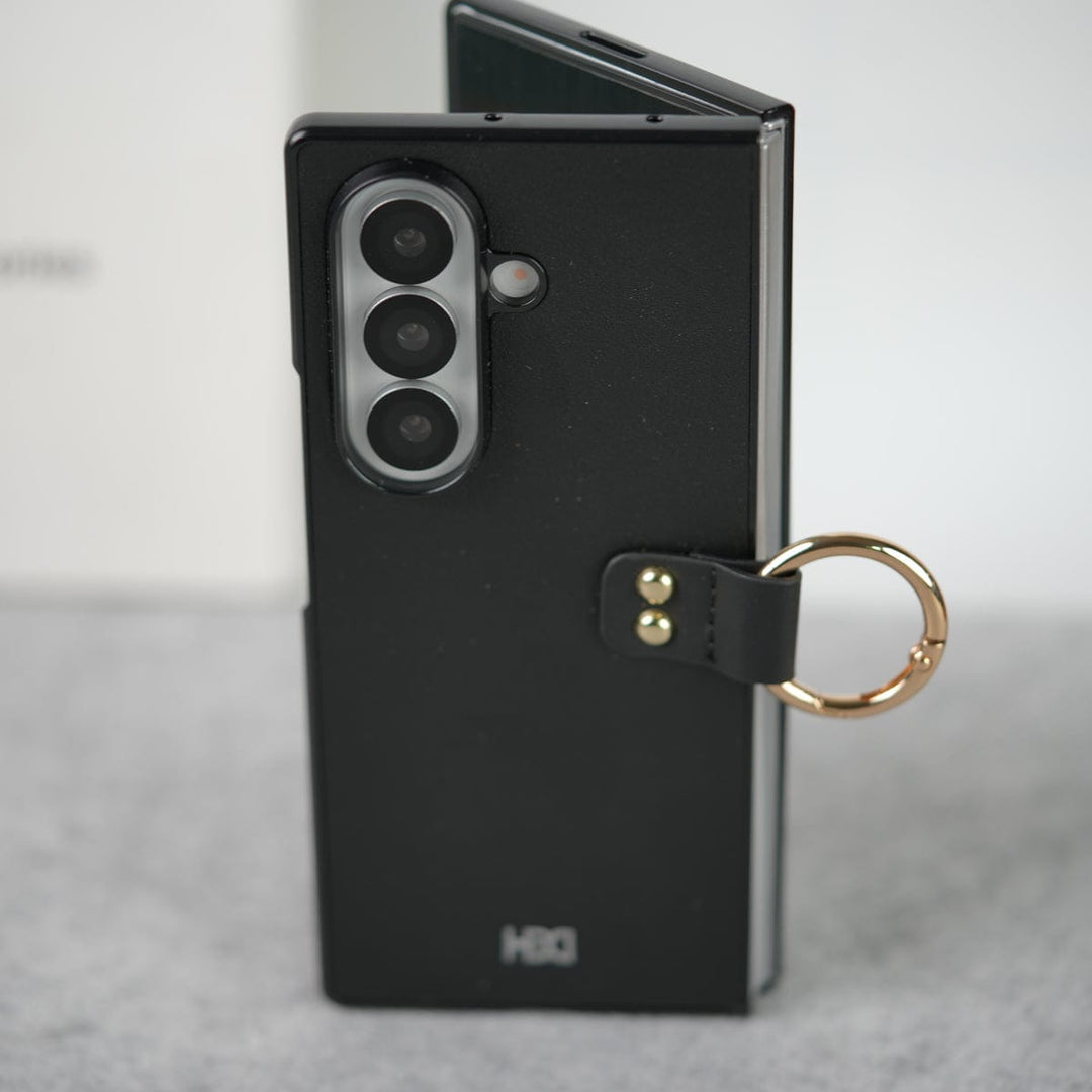 FRATO Fold 7 Collection Samsung Galaxy Z Fold 7 Matte Finish PU Leather Case Cover With Metal Ring Holder
