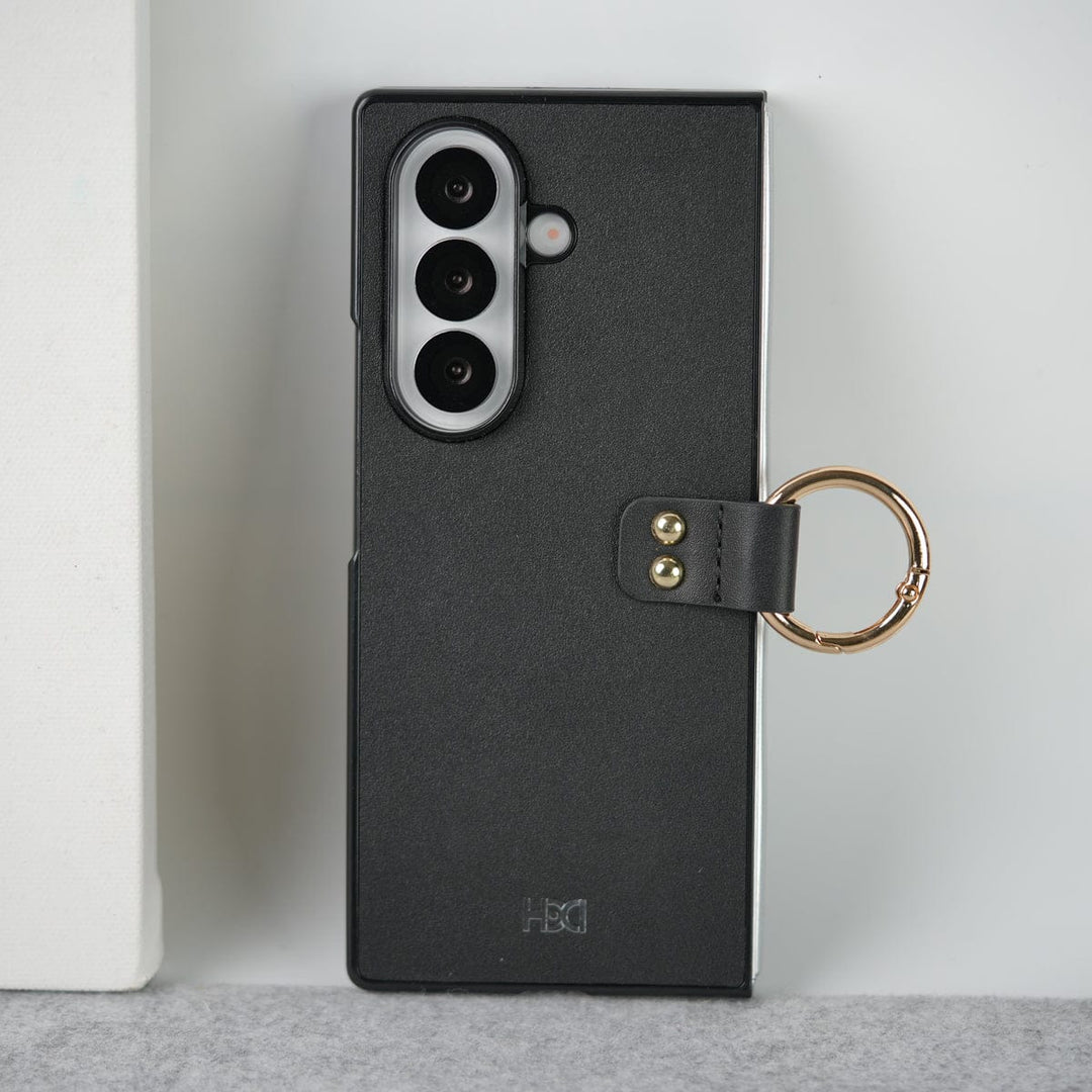 FRATO Fold 7 Collection Samsung Galaxy Z Fold 7 Matte Finish PU Leather Case Cover With Metal Ring Holder