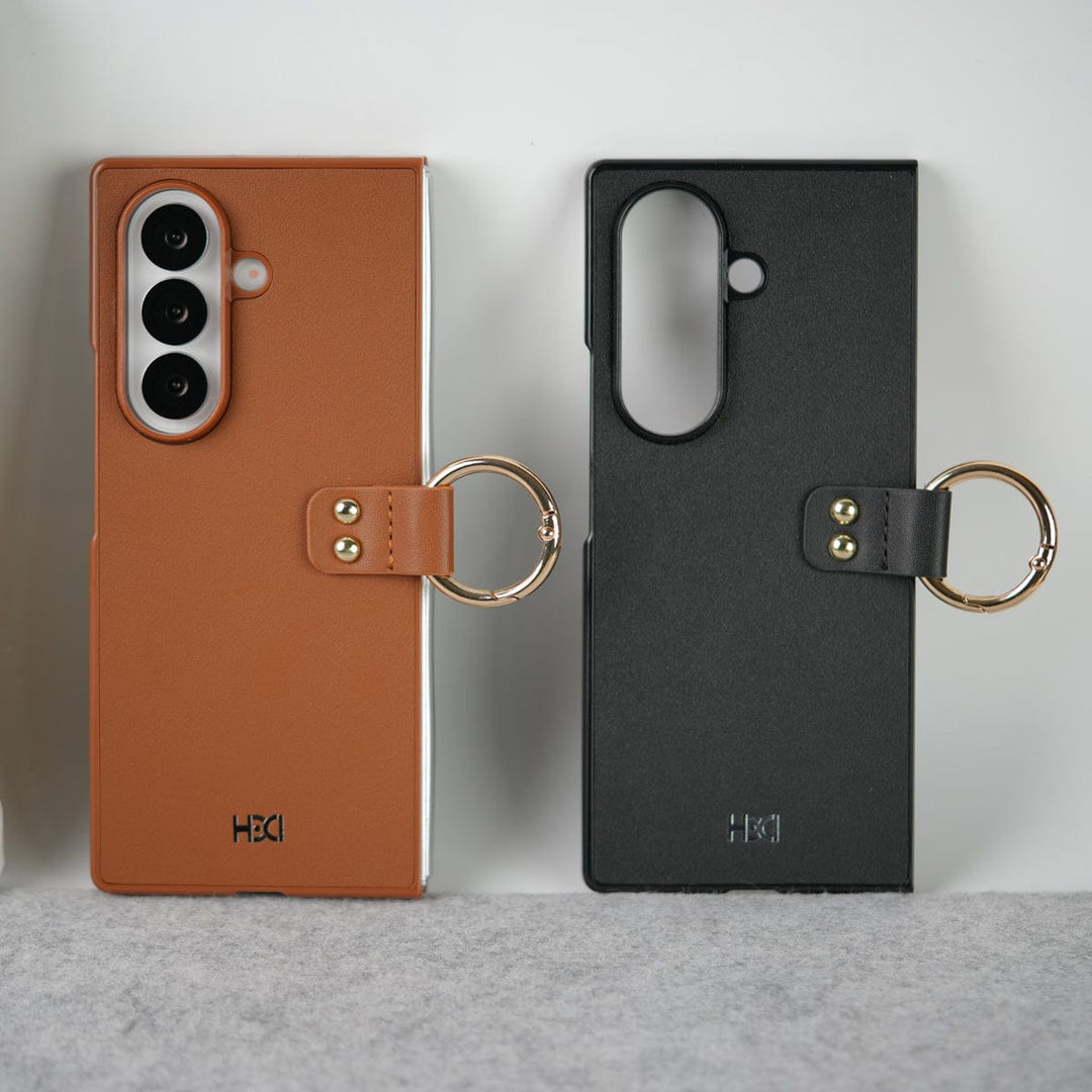 FRATO Fold 7 Collection Samsung Galaxy Z Fold 7 Matte Finish PU Leather Case Cover With Metal Ring Holder