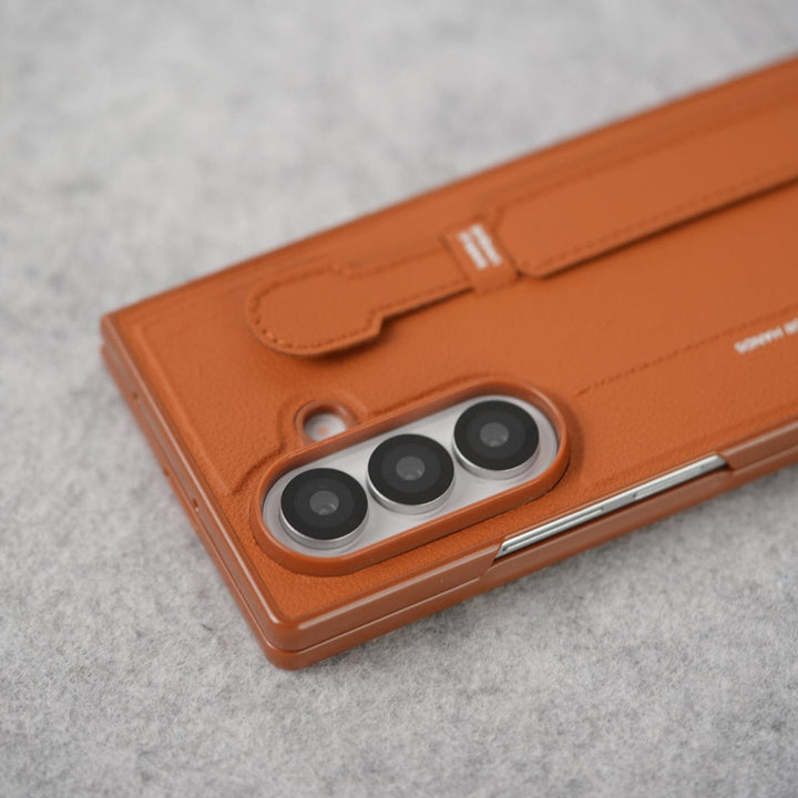 FRATO Fold 7 Collection Samsung Galaxy Z Fold 7 PU Leather Grip Holder Case Cover