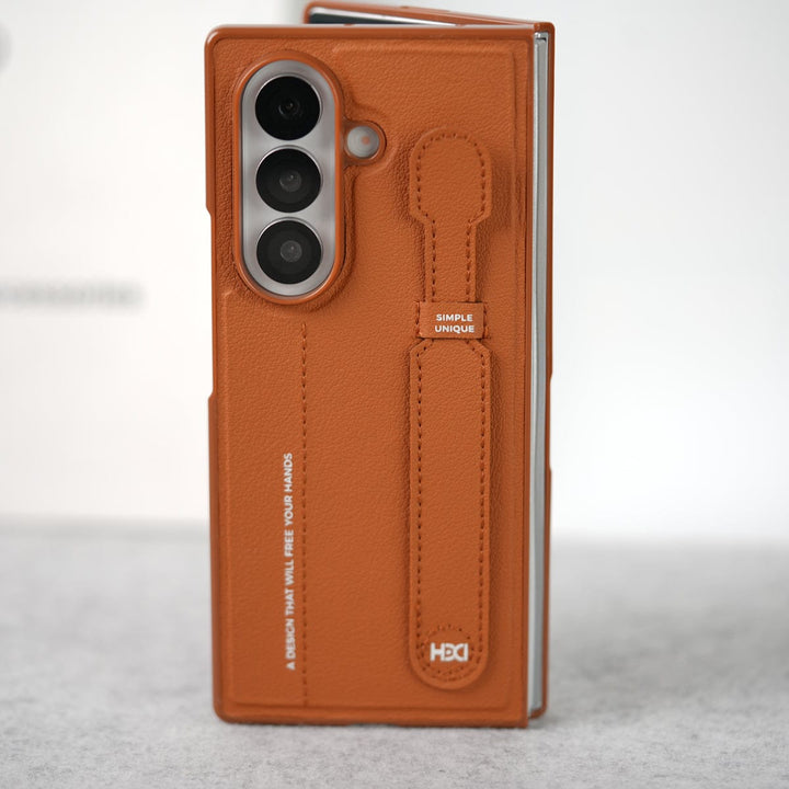 FRATO Fold 7 Collection Samsung Galaxy Z Fold 7 PU Leather Grip Holder Case Cover