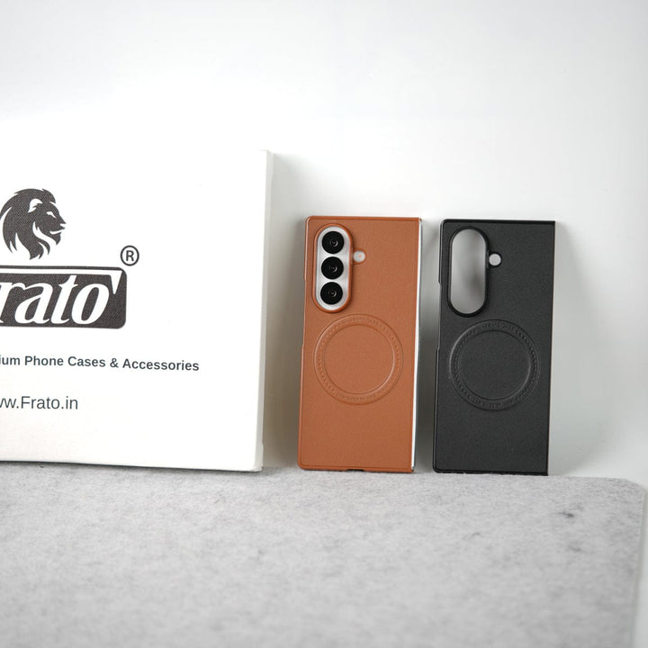 FRATO Fold 7 Collection Samsung Galaxy Z Fold 7 PU Leather Strong Magnetic Ring Cover