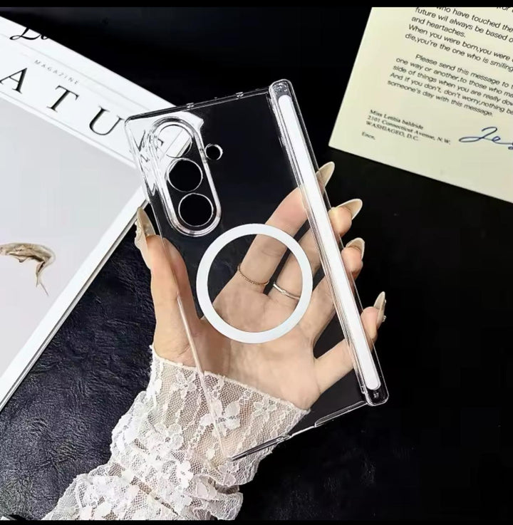 FRATO Fold 7 Collection Samsung Galaxy Z Fold Series Magnetic Transparent Case with Hinge Protection