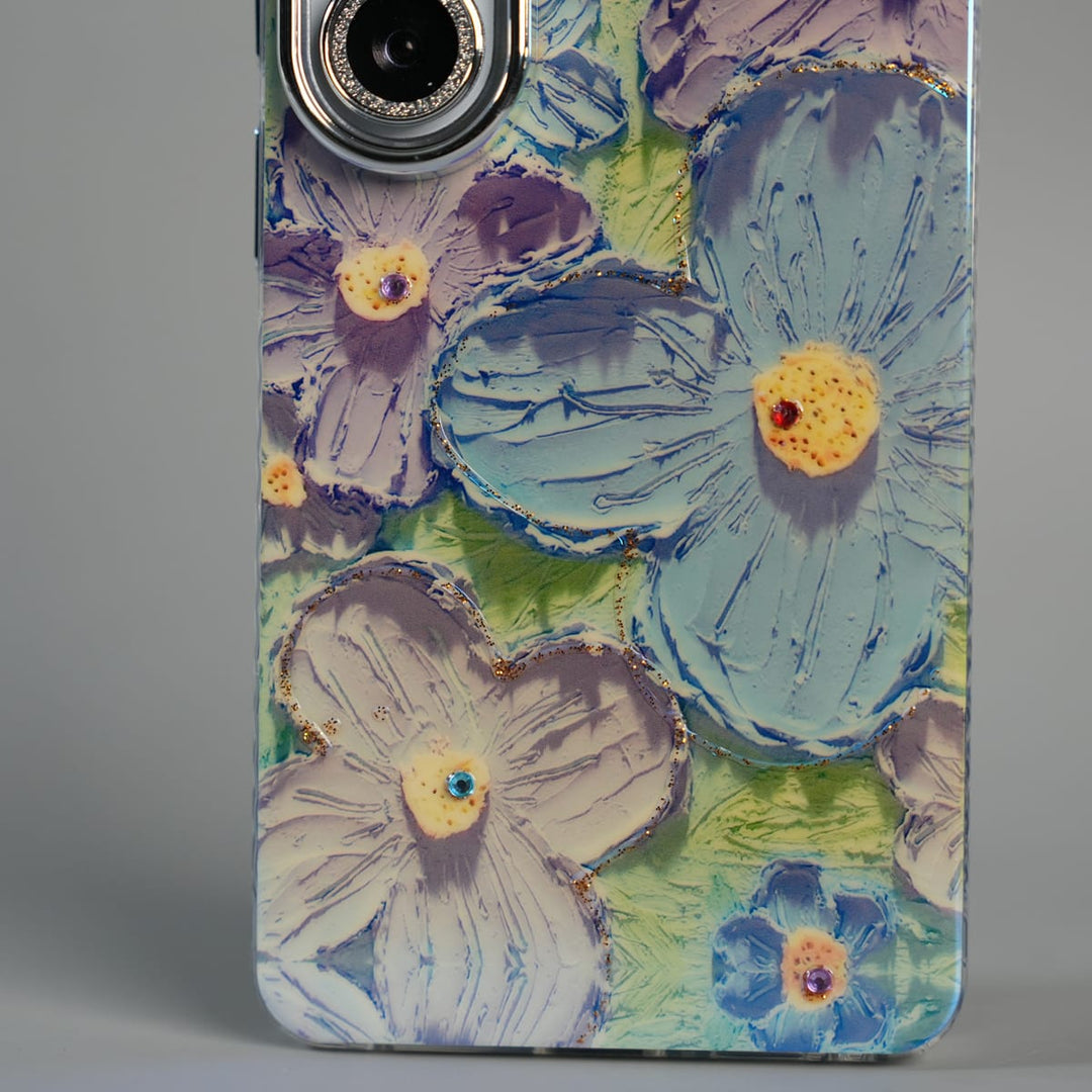 FRATO Galaxy Ultra Series Galaxy Ultra Series Luxury 3D Oil Painting Floral Design Glitter Lens Protection Stand Cover