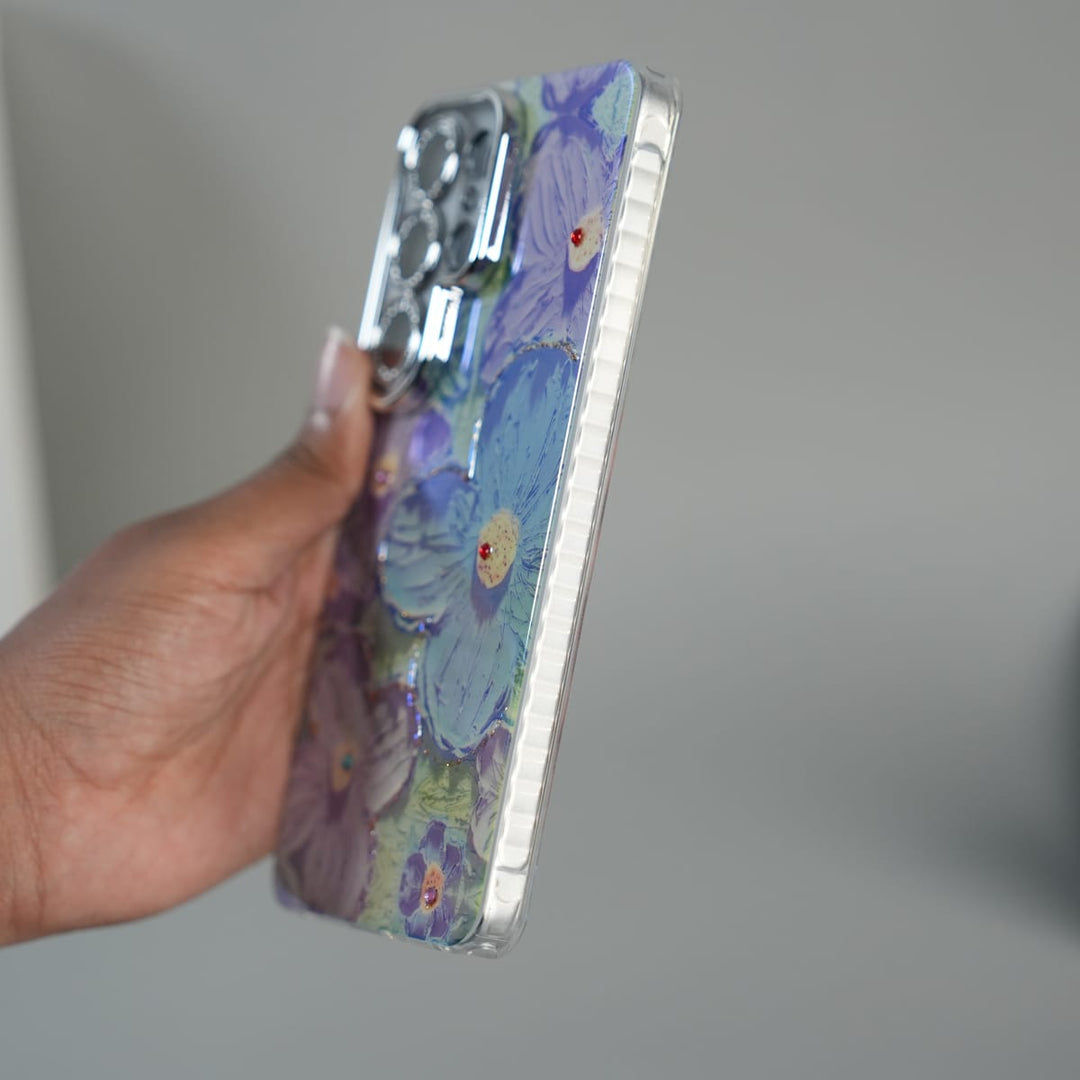FRATO Galaxy Ultra Series Galaxy Ultra Series Luxury 3D Oil Painting Floral Design Glitter Lens Protection Stand Cover